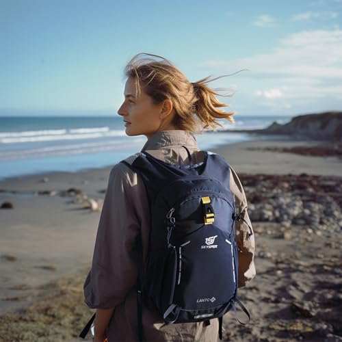 SKYSPER Small Hiking Backpack - 15L Travel Daypack Lightweight Bag Water Resistant Hiking Backpacks for Women Men - color: Lantc15-navyblue, size: Small