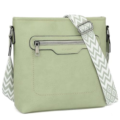 TANTOMI Crossbody Bags for Women Casual Crossbody Purses for Women Travel Shoulder Bag Handbags with Adjustable Strap - color: Light Green