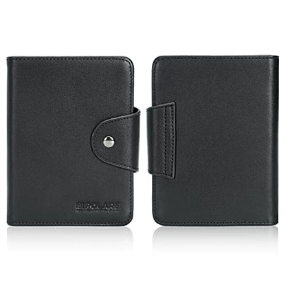 Polare Napa Leather Slim and Soft RFID Blocking wallet For Men Snap Bifold Travel Wallet Passport Holders 2 Passports (Black) - color: Black