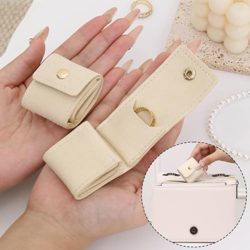 6Pcs Mini Travel Jewelry Bag,Jewelry Roll Bag with Buckle,Portable Foldable Multifunctional Travel Jewelry Organizer Case, Small Jewelry Box for Earrings, Rings, Necklaces
