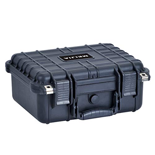 MEIJIA Portable All Weather Waterproof Protective Case,Hard Case,Camera Case With Customized Fit Foam,Fit Use of Drones,Camera,Equipments,Pistols,Elegant Black,13.35 x11.63x5.98inches - color: black