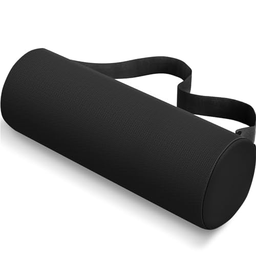 CushZone Seat Cushion, Lumbar Roll Support Pillow for Office Chair, Car, Gaming Chair, Memory Foam Back Cushion with Washable Cover for Relieving Back Pain & Improving Posture,Black - color: Black, size: Long
