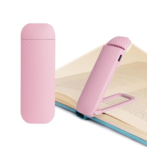 HEMONNKAM Book Reading Light, Rechargeable Clip on Booklight, Eye Caring 3 Color Temperatures & 5 Brightness Levels, Night Use for Bed, Long Lasting, Reading at Night in Bed, Pink - color: Pink