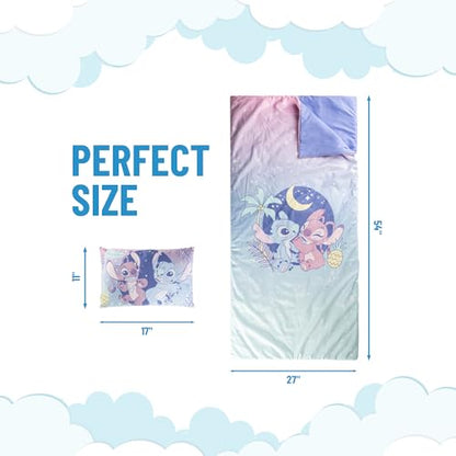 Jay Franco Kids Slumber Bag and Pillow - 54 x 27 Inch Comfy Indoor Sleeping Bag for School and Sleepovers, 2 Piece Set, Multi - Lilo & Stitch - color: Multi - Lilo & Stitch