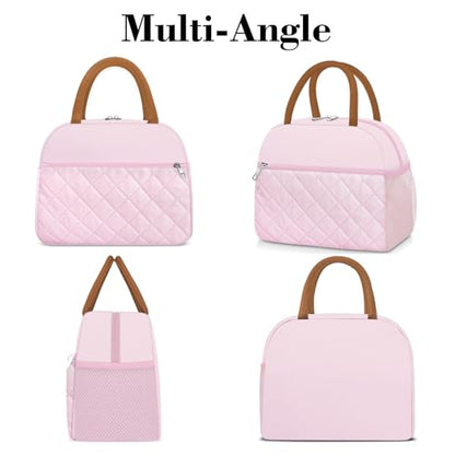 Coobiiya Lunch Box Lunch Bag for Women Men - color: Embroidered Pink, size: A-regular