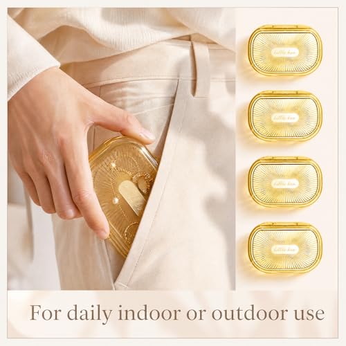Kigley 4 Pcs Hair Tie Container Small Portable Travel Cotton Swab Holder Dispenser with Lid Plastic Box Storage Containers for Small Items, 3.94 x 2.76 Inch (Yellow) - color: Yellow