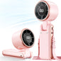 Portable Handheld Turbo Fan - 5 Gear High Speed 4000mAh Rechargeable Mini Personal Hand Fan Blow Cold Air, Battery Operated Travel Essentials, Beach Vacation, Gifts for Women, Men (Pink) - color: Pink