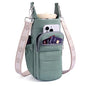 Water Bottle Bag 40 oz Crossbody Bag Insulated Carrier Purse Holder for Walking Hiking with Adjustable Strap - color: Light green