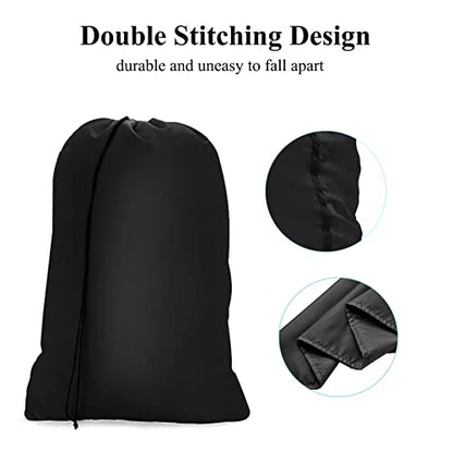 OTraki Medium Laundry Bag 24x32 inch Heavy Duty Travel Dirty Clothes Bag 2pcs Machine Washable Laundry Bag with Drawstring Closure for Home Dorm, Drying Do Not Exceed 176℉ Black - size: 24x32 inch