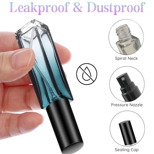 YOCASII 4PCS Perfume Travel Refillable Mini Spray Bottle, 10ml Glass Perfume Atomizer Refillable Cologne Bottle, Travel Cologne Sprayer with Funnel - color: Color-D