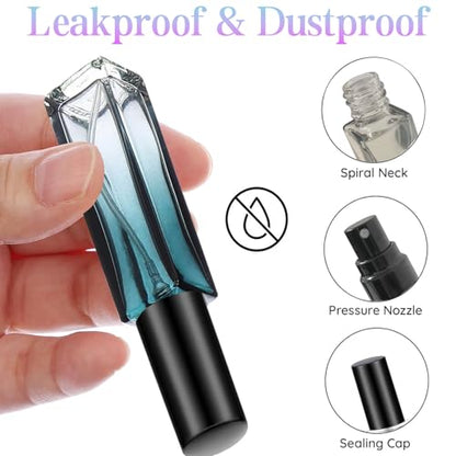 YOCASII 4PCS Perfume Travel Refillable Mini Spray Bottle, 10ml Glass Perfume Atomizer Refillable Cologne Bottle, Travel Cologne Sprayer with Funnel - color: Color-D