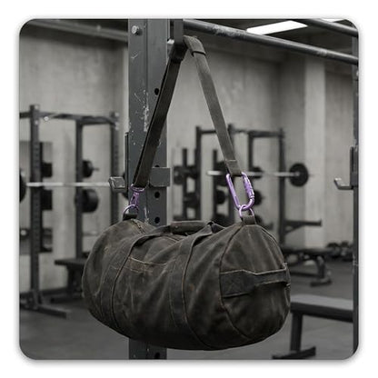 FresKaro 3inch 12kN-2698lbs Auto Locking Carabiner Clips, Solid D Shape, Heavy Duty 7075 Aluminum, Lightweight 1.09oz, Rust Proof, for Hammock, Hiking, Dog Leash, Keychain etc., Multi-Colors - color: Purple-3pcs