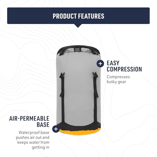 Sea to Summit eVac Compression Dry Bag, Waterproof Compression Sack, 35 Liter, Turkish Tile Blue - color: Turkish Tile Blue, style: 35 Liter