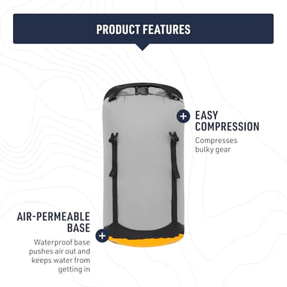 Sea to Summit eVac Compression Dry Bag, Waterproof Compression Sack, 20 Liter, High Rise Grey - color: High Rise Grey, style: 20 Liter