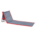PICNIC TIME Beachcomber Portable Lounger - Soft Beach Mat & Chair - Blue Pinstripe - color: Blue Pinstripe