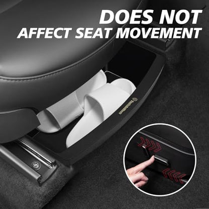 VaultsOnWheels Under Seat Storage Box Fit for 2026 Model Y Juniper Refresh Accessories, Console Organizer Tool Box Custom Fit Detachable Underseat Organizer - size: 3) Model Y Juniper|26+|Front Underseat Storage