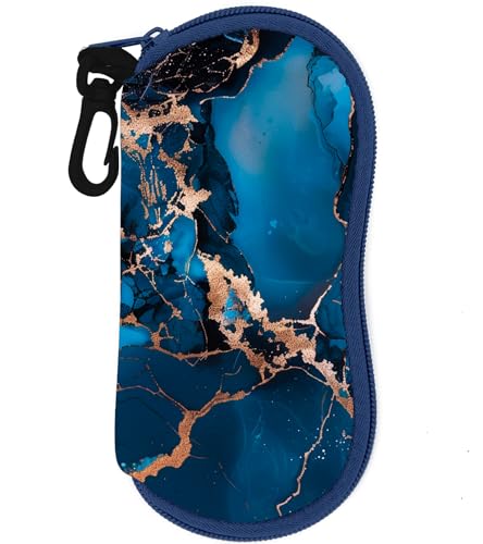 Sunglasses Case Soft Glasses Cases for Women Pouch Eyeglass Bag Eye Glass Kids Girls Sun Glasses Cute Kawaii - color: Marble Blue