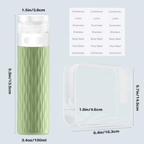 Travel Bottles for Toiletries, TSA Approved 3.4oz Travel Size Containers, BPA Free Leak Proof Silicone Traveling Bottles, Refillable Travel Essentials Kits for Shampoo Conditioner(4 Pack)-C - color: Lavender,HotPink,SkyBlue,Avocado