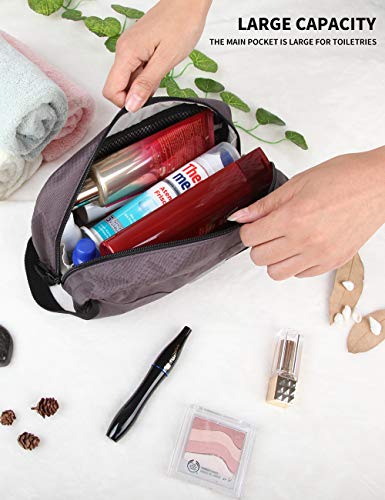 GOX Small Travel Toiletry Bag, Dopp Kit Case For Men, Multifunction Cosmetics Organizer Pouch (Grey) - color: Grey