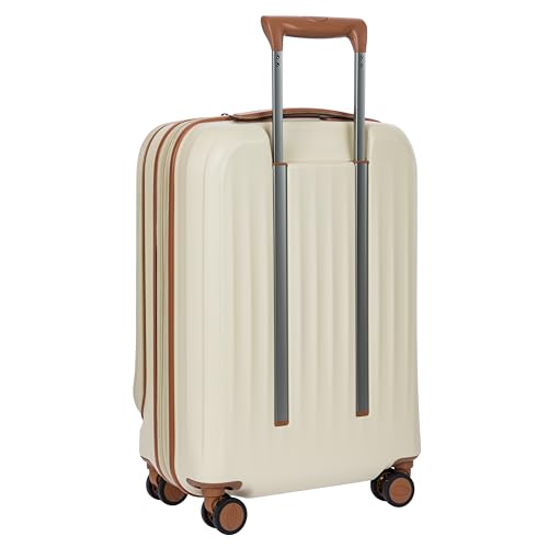 Bric's Taormina Ultra-Light Carry-On Spinner – Airline Approved Expandable Hard Shell Suitcase with TSA Lock, Anti-Tamper Zippers & Built-In USB Port - 21 Inch with Pocket, Cream - color: Cream, size: Carry-On w/ Front Pocket