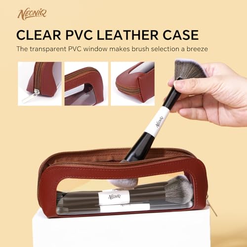 10 PCS Travel Makeup Brush Set With Bag, Makeup Brushes, Double-End Multi-functional Brushes for Foundation Powder Blush Eyeliner Eyeshadows, Professional Face Brush Set（White） - color: 10Pcs-White