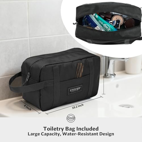 STOVER 45/80/100L Carry-On Rolling Duffel Bag with Wheels, Medium Durable Travel Duffle w/Toiletry Bag, Packable, Foldable with Shoulder Straps- Use as Luggage or Backpack, Men/Women (Black) - color: Black