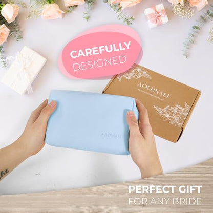 Bridal Emergency Kit for Wedding Day, Wedding Essentials Survival Set for Team Bride, Must-Have 30+ Essentials Travel Kit with Makeup Bag - color: Blue