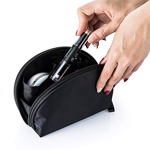Hekyip Half Moon Cosmetic Bag, Travel Makeup Pouch, Portable Waterproof Cosmetic Pouch for Girls Women, Small (ALL BLACK) - color: ALL BLACK
