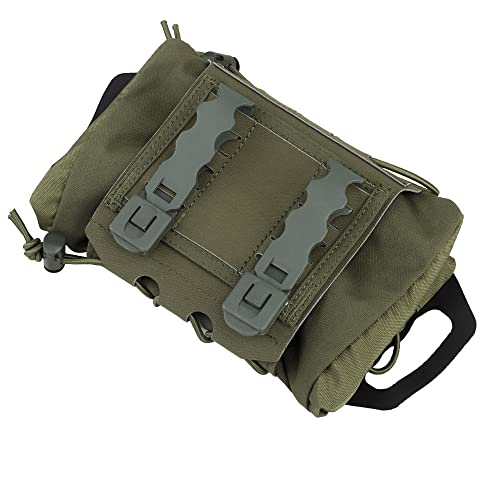SABADO Rapid/Quick Deploy First Aid Kit Pack Tactical IFAK Pouch Two-Piece System Med Roll Carrier Hypalon Handle Outdoor Sport Hunting Bag - color: Ranger Green-87
