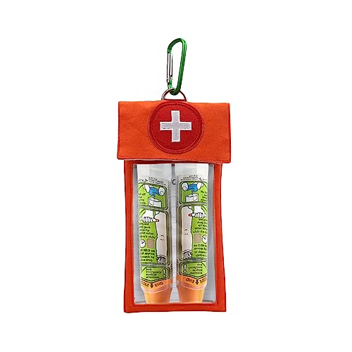 pinklilycare EpiPen Carrier with Clip EpiPen Medical Carrying Case Pouch Holds 2 EpiPens Allergy Medicine Essentials