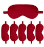 6PACK Silk Sleep Mask Satin Eye Masks Blackout Silky Eyeshade Cover Soft Blindfold Eyeshades for Women Sleeping Travel Gift - color: Dark Red