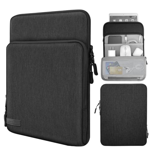 MoKo 8-9 Inch Tablet Sleeve Bag Carrying Case with Storage Pockets Fits New iPad mini (A17 Pro) 8.3" 2024, iPad mini 6/5/4/3/2/1th 8.3"/7.9" 2021-2012, Galaxy Tab A7 Lite 8.7" 2021, Black & Gray - color: Black & Gray, size: 8-9 inch