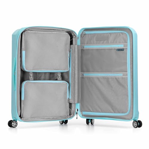 Traveler's Choice Pagosa Hardshell Expandable Luggage with Spinner Wheels, Baby Blue, 26-Inch Medium - color: Baby Blue, size: 27-Inch Medium