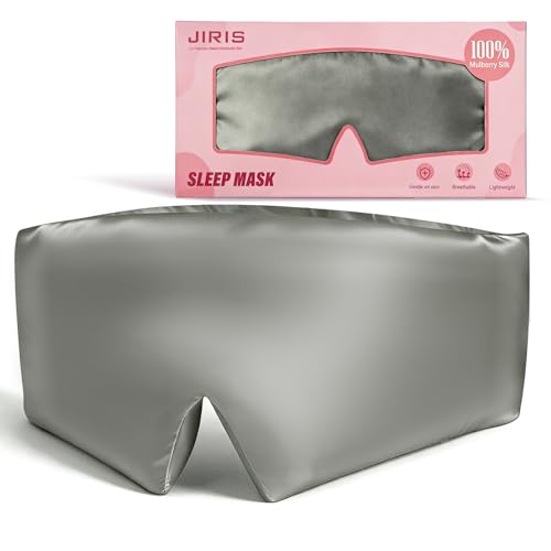 Silk Sleep Eye Mask for Side Sleeper Men Women, Eye Mask Sleeping 100% 22 Momme Pure Mulberry Silk for Night Sleep, Travel, Face-Hugging Padded Eye Cover for Sleeping with Adjustable Band-Grey - color: Grey