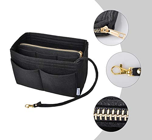 Vercord Felt Organizer Insert For Purse Handbag Tote Bag In Bag Inside Shaper Divider Neo Black Small - color: A Black, size: Small