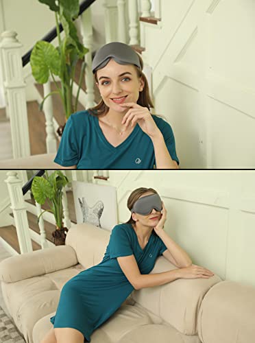 Sleep Mask, 3D Deep Contoured Eye Covers for Sleeping, 99% Block Out Light Eye Mask, Zero Pressure Cup Blindfold for Men Women, with Adjustable Strap for Sleeping, Yoga, Traveling (Grey) - color: Grey