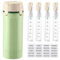 Domensi 4 in 1 Travel Dispenser with 4 Pack 30ml Travel Bottles and Label Refillable & Leak Proof Portable Toiletry Containers with Locks for Shampoo Lotion Conditioner Cream(Green) - color: Green