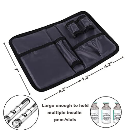 apollo walker Insulin Cooler Travel Case Diabetic Medication Cooler with Ice Packs and Insulation Liner - color: Gray, size: Medium