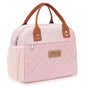 HOMESPON Insulated Lunch Bag for Women Men Adults Lunch Tote with Front Pocket Lunch Box Container Cooler Bag for Work Picnic (Pink) - color: Pink