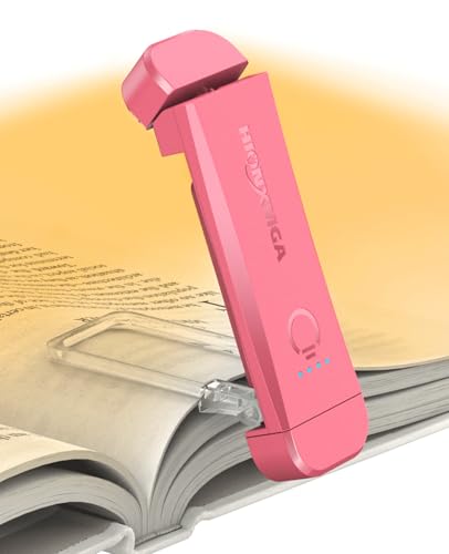 HIONXMGA Book Reading Light,Silent Touch Lamp for in Bed,Rechargeable Clip on Booklight with 3 Amber Colors & Precise Dimming Night Reading,Best Gift Lovers,Kids,Pink,(SD-10) - color: Pink
