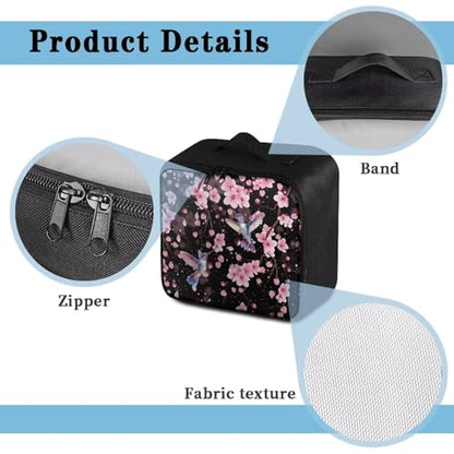 Empty First Aid Bag Hummingbird Floral Medical Bag Empty Large Capacity for Home Office and Travel Use Lightweight Washable Soft Fabric - color: Hummingbird Floral