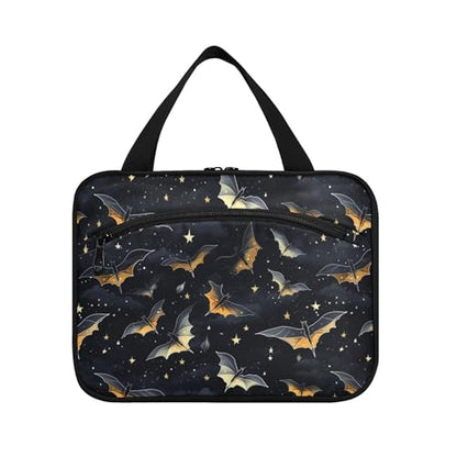 MNSRUU Hanging Toiletry Bags for Women Travel, Gothic Skull Bat Toiletry Organizer Portable Travel Clear Wash Makeup Cosmetic Bag - color: Skull I 4177