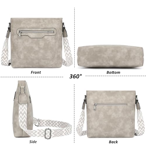 TANTOMI Crossbody Bags for Women Casual Crossbody Purses for Women Travel Shoulder Bag Handbags with Adjustable Strap - color: Gray