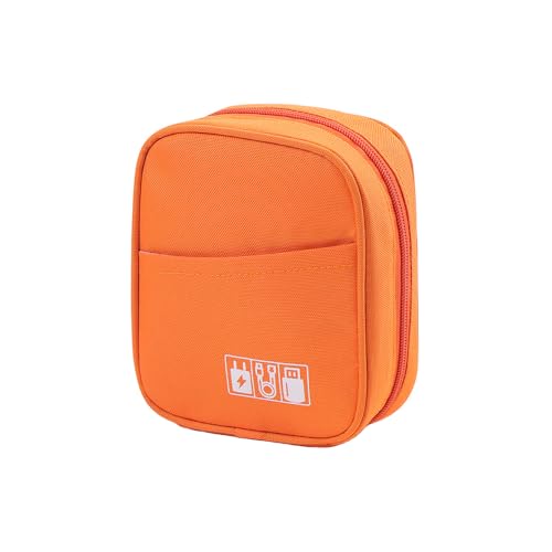 E-Tree Storage Pouch for Small Electronics and Accessories,Tech Bag,Electronic Organizer Case Compatible with MacBook Laptop Charger,Mouse,Cables,Hub,Power Bank,Earphone,Toiletries Cosmetics (Orange) - color: Orange