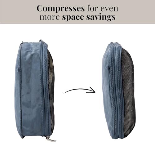 Baggallini Compression Cube 3-piece set - Lightweight Compression Packing Cubes for Travel - color: MIST