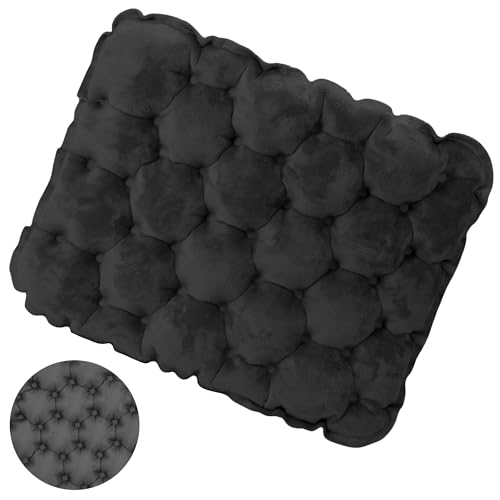 EULANT Lightweight Inflatable Seat Cushion Waterproof Air Cushion,Portable Travel Cushion Suitable for Camping Hiking Climbing Bleacher, Home and Office - color: Black, size: Single-Side Velvet