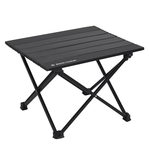 ROCK CLOUD Portable Camping Table Ultralight Aluminum Camp Table Folding Beach Table for Camping Hiking Backpacking Outdoor Picnic - color: Thicker Black, size: Small