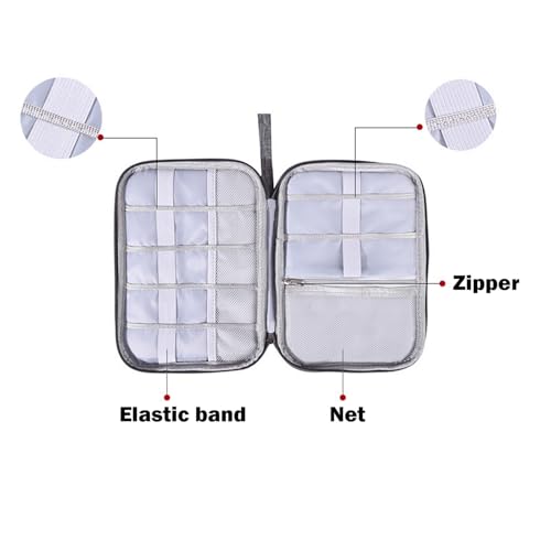 Organizer Case Small Electronic Devices USB Charger Accessories Mouse Phone Cable SD Power Bank Earphone - color: Medium-Deep Blue