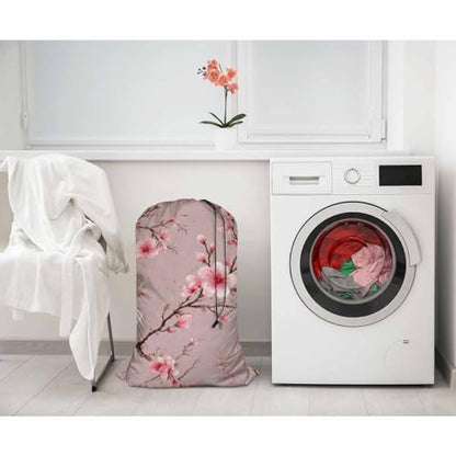 Swono Cherry Blossom Laundry Basket Clothes Hamper Bag Watercolor Hand Painted Flower Blooming Branches Collapsible Dirty Clothes Storage Laundry Organizer, Pink - color: Cherry Blossom