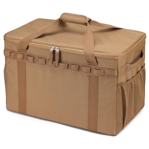 Tactical Camping Storage Bag - 46L Utility Tote Bag Trunk Organizer (Coyote Brown) - color: Coyote Brown